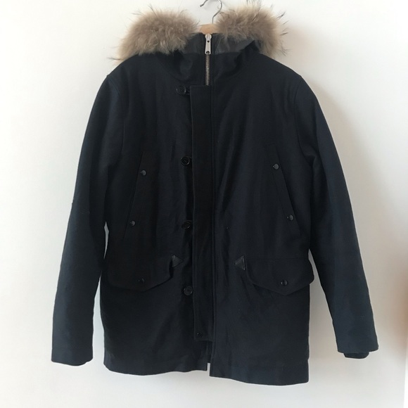 Sandro Other - Sandro Paris wool fur trim parka